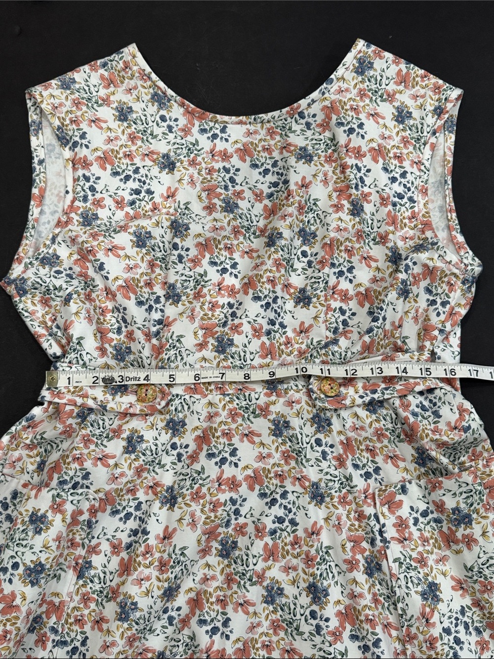 Vintage Floral Cotton Back Wrap Midi Dress - Picture 13 of 16